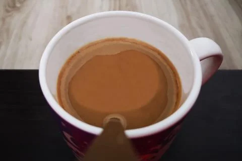 Cup of coffee served on a weekend morning Stock Photos