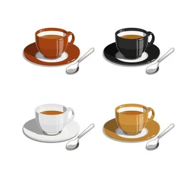 Cup of coffee. Set of vector illustrations Illustrazione stock