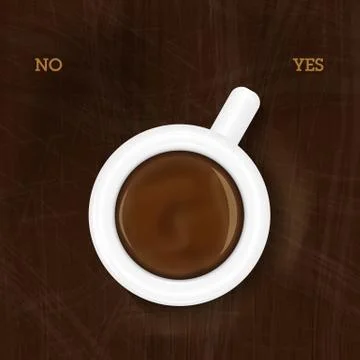 Cup of Coffee Showing Yes Stock Illustration