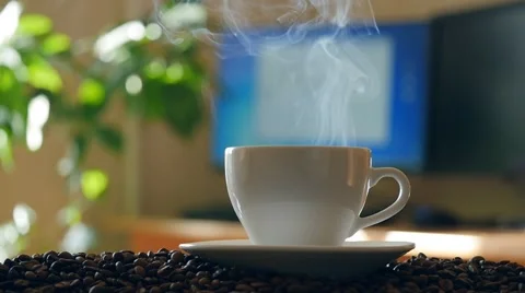 Cup of coffee. Sliding camera Stock Footage 46004454