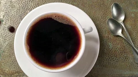 Cup of coffee slow motion Stock Footage 58724036