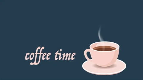 Cup of coffee with smoke on a blue background. time for coffee Vídeos de archivo 249274744