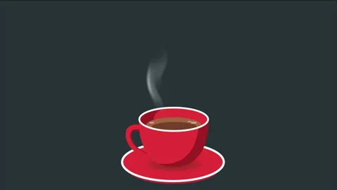 Cup of coffee with smoke on a blue background. time for coffee Vídeos de archivo 249283636