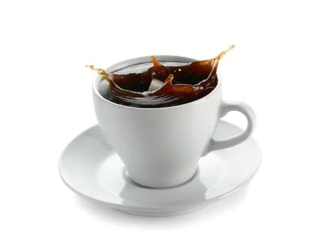 Cup of coffee with splash Foto stock