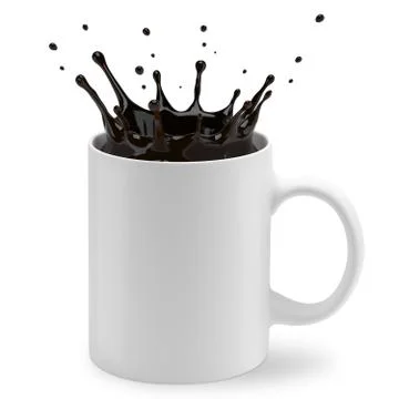 Cup of coffee splashes Stock Illustration