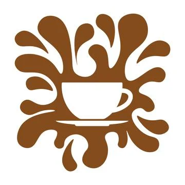 Cup of coffee with splashes Stock Illustration