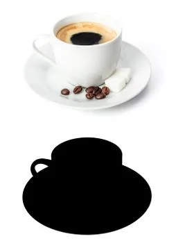 Cup of coffee with sugar Stock Photos