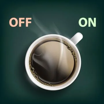 Cup of coffee with a switch. Stock Illustration