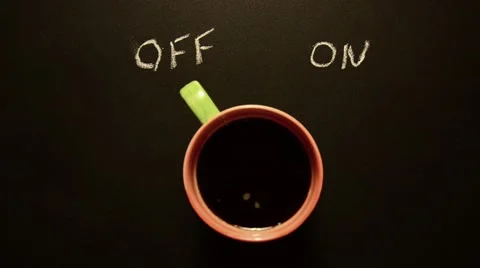 Cup of coffee switching on. The concept began to work 스톡 동영상 41894218