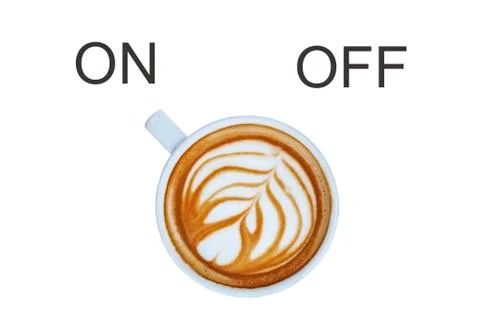Cup of coffee switching on Stock Photos