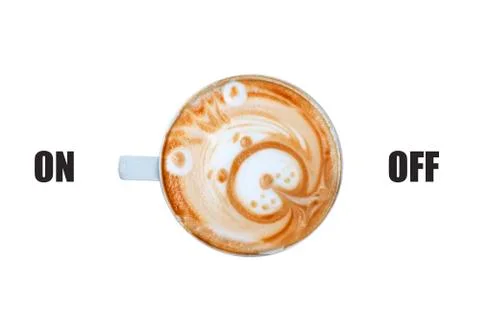 Cup of coffee switching on Stock Photos