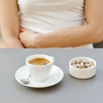 Cup of coffee on a table at the cafe Foto stock