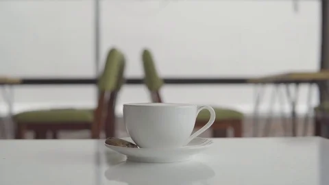 Cup of coffee on the table Stock Footage 81731371