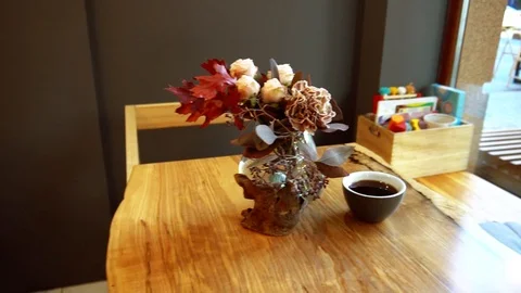 Cup of coffee on the table Stock Footage 122703539