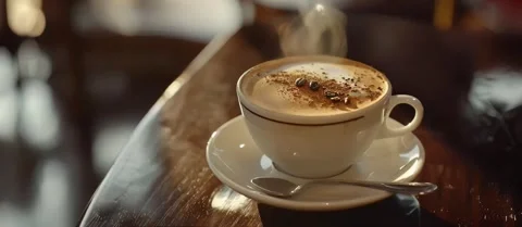 Cup of coffee on the table Stock Footage 274163069