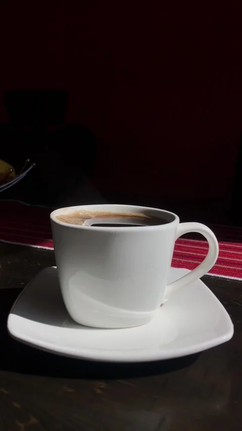 Cup of coffee on the table Stock Footage 278048410
