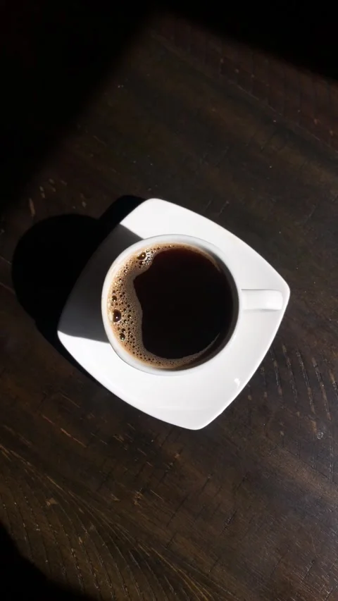 Cup of coffee on the table Stock Footage 278048423