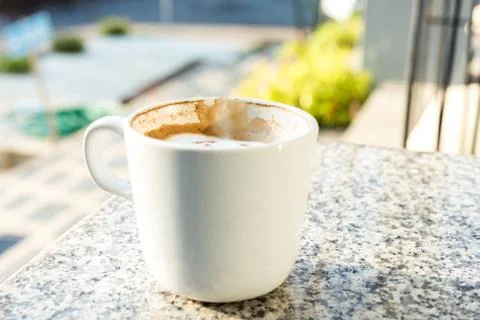Cup of coffee on table Stock Photos