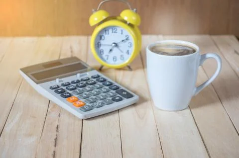 A cup of coffee on the table. Stock Photos