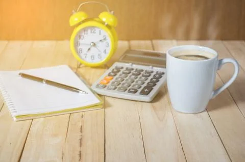 A cup of coffee on the table. Stock Photos