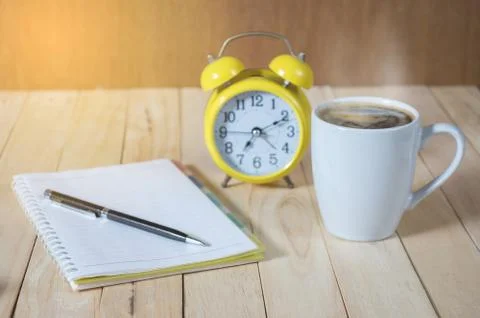A cup of coffee on the table. Stock Photos