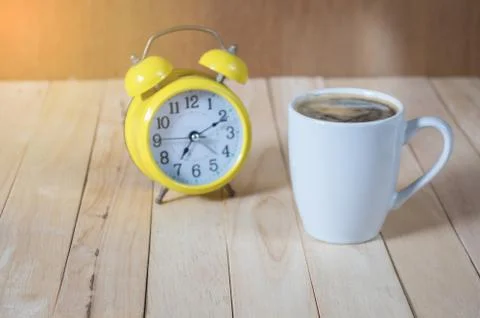 A cup of coffee on the table. Stock Photos