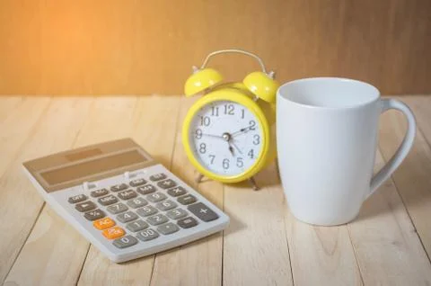 A cup of coffee on the table Stock Photos