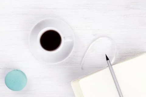 A cup of coffee on the table. Stock Photos