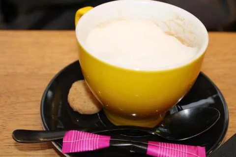 Cup of coffee on table Stock Photos