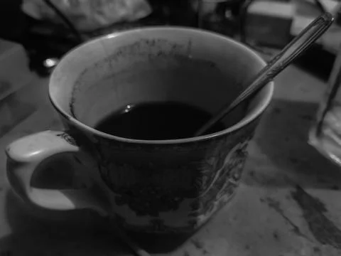 A cup of coffee on the table Stock Photos