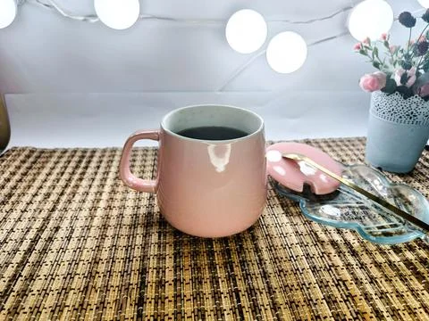A cup of coffee on the table Foto stock