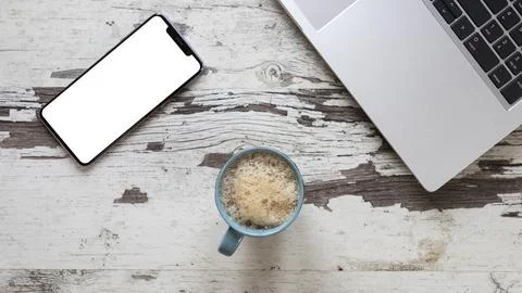 Cup of coffee on table Stock Photos