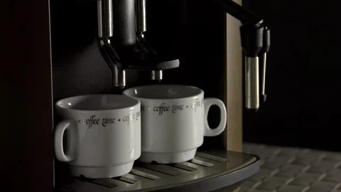 Cup coffee time coffee maker Stock Footage 97930543