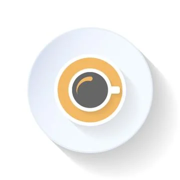A cup of coffee on top flat icon Stock Illustration