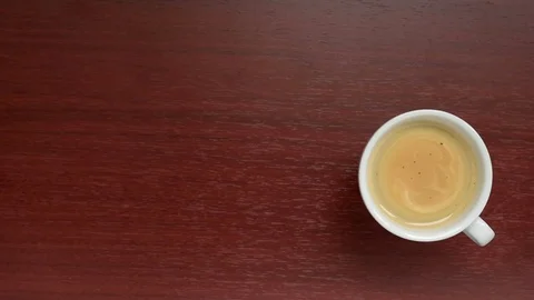 Cup coffee top view Stock Footage 76020768