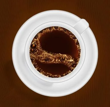 Cup of coffee top view Stock Illustration