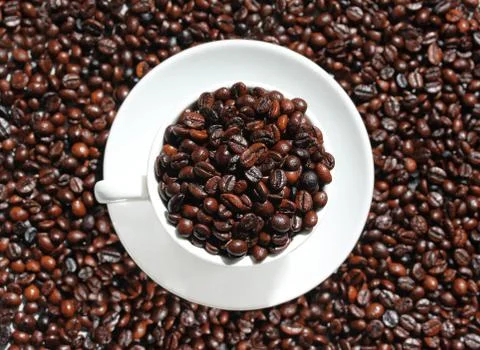 Cup of coffee top view Stock Photos