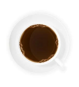 Cup of coffee top view vector illustration Stock Illustration