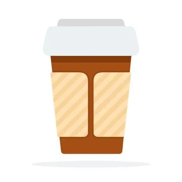 Cup of coffee vector flat material design isolated object on white background. Stock Illustration