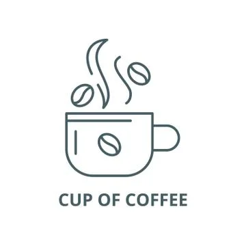 Cup of coffee vector line icon, linear concept, outline sign, symbol 스톡 일러스트