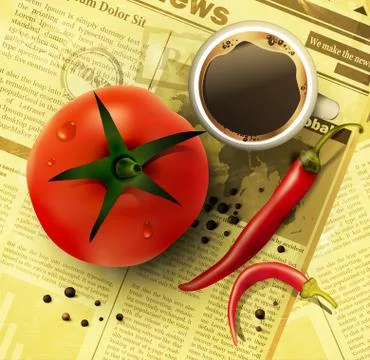 Cup of coffee with vegetables Stock Illustration