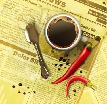 Cup of coffee with vegetables Stock Illustration