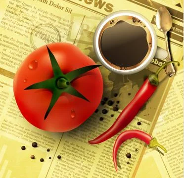 Cup of coffee with vegetables Stock Illustration