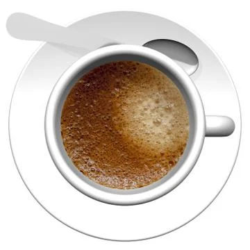 Cup of coffee white background - 3D illustration イラスト素材