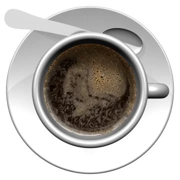 Cup of coffee white background - 3D illustration Иллюстрация