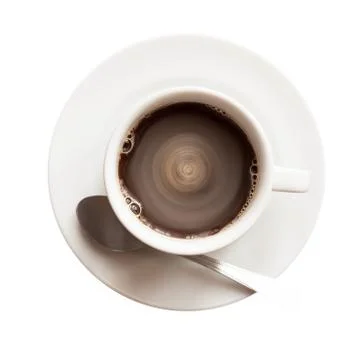 Cup of coffee on white background Foto stock