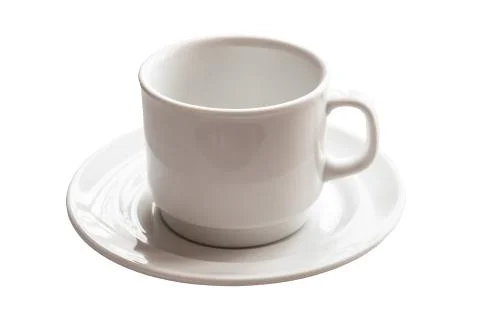 Cup of coffee on white background Photos