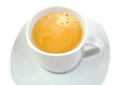 Cup of coffee on white background Stock Photos