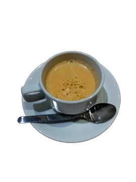A cup of coffee on white background. Foto stock