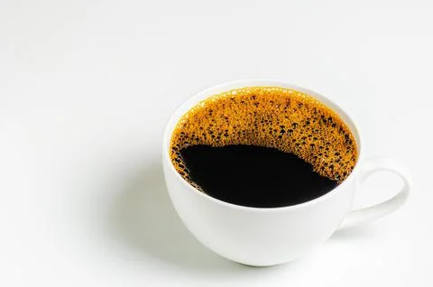 A cup of coffee on white background 스톡 사진